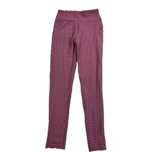 New Mix Women's Sm Pink Athletic Athleisure Leggings Body Sculpting Yoga Workout